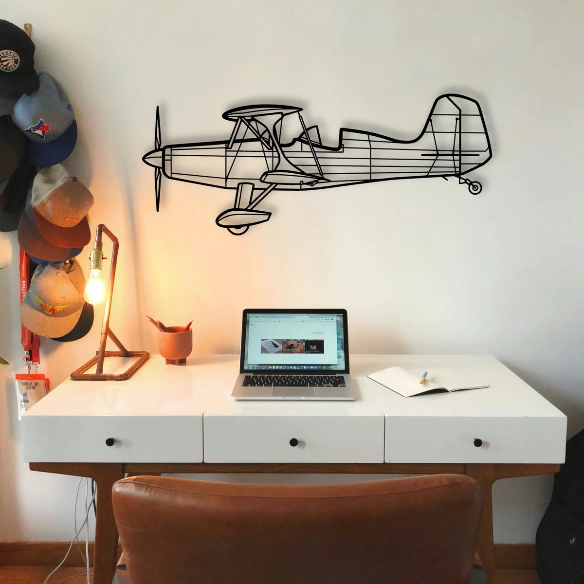 Starduster Too 2 Classic Aircraft Silhouette Metal Wall Art - Tinvibe
