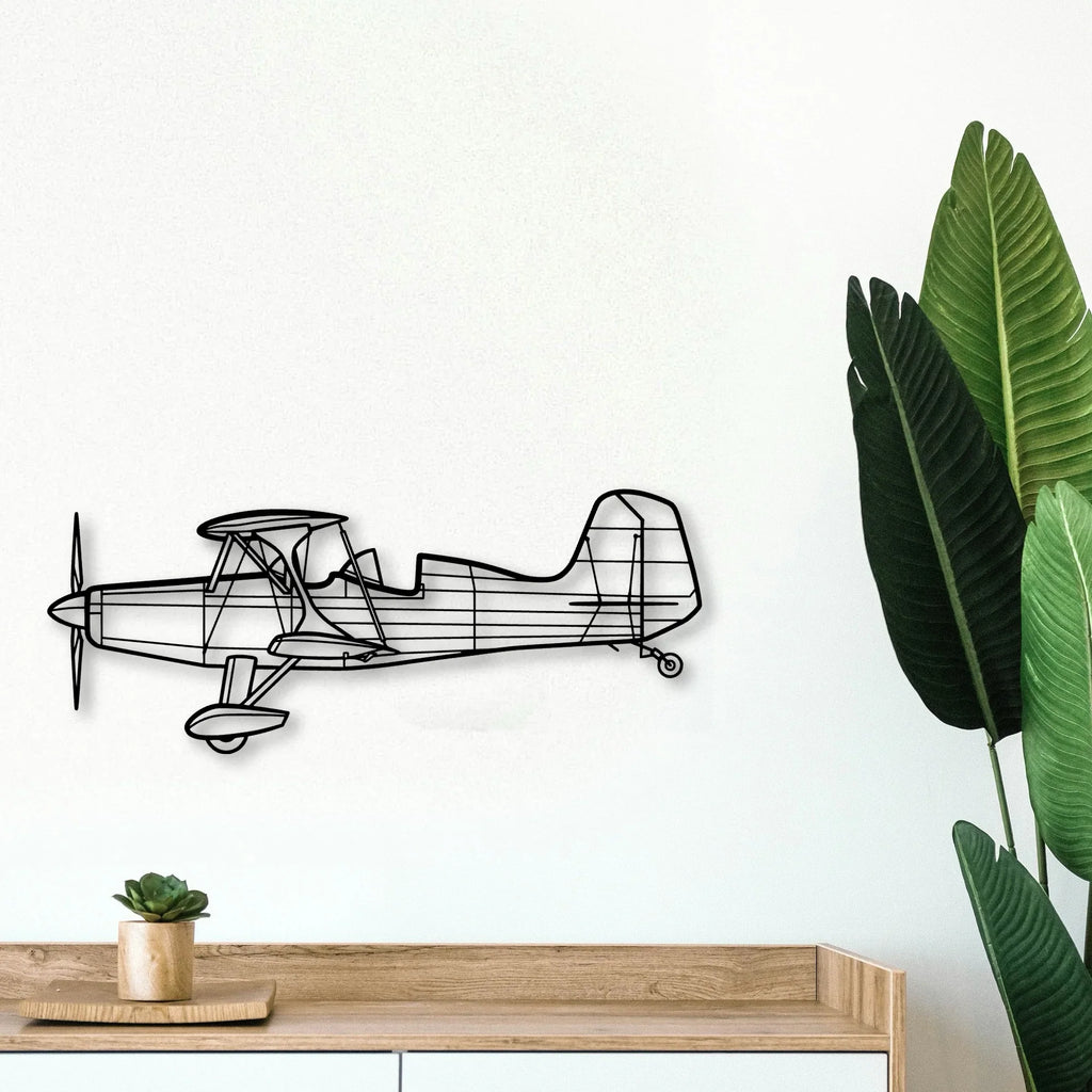Starduster Too Classic Aircraft Silhouette Metal Wall Art - Tinvibe