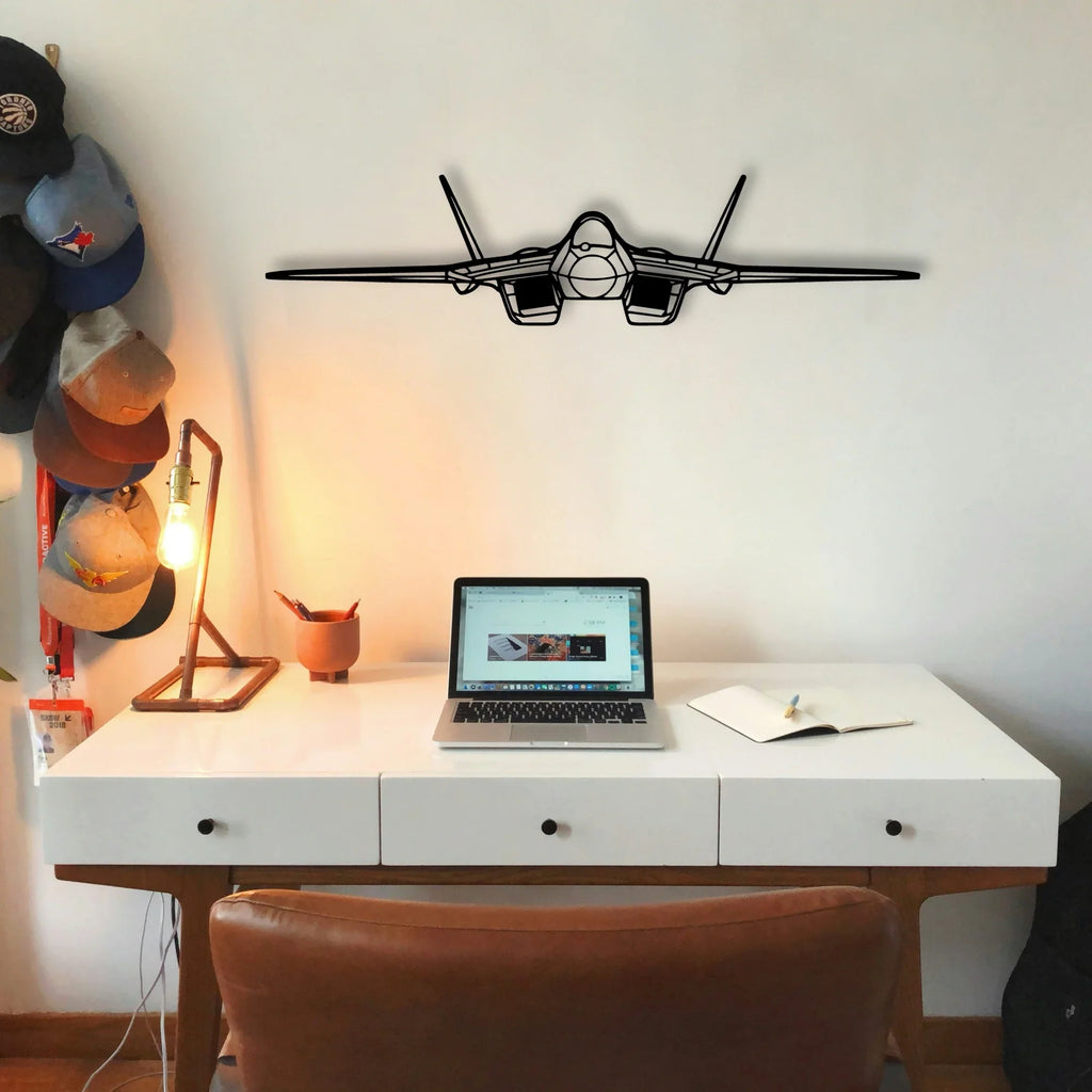 Su 57 Classic Aircraft Silhouette Metal Wall Art - Tinvibe