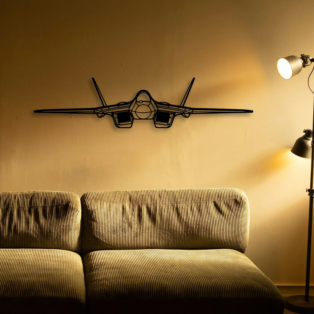 Su 57 Classic Aircraft Silhouette Metal Wall Art - Tinvibe