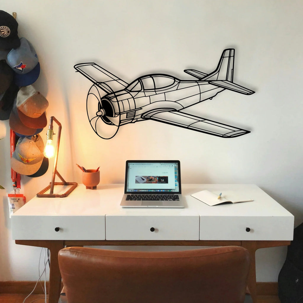 T33 Classic Aircraft Silhouette Metal Wall Art - Tinvibe