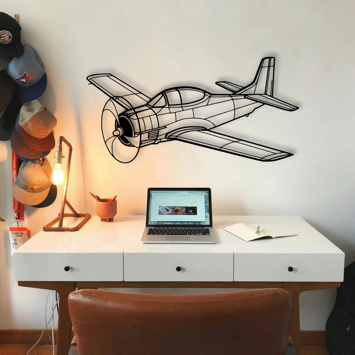 T33 Classic Aircraft Silhouette Metal Wall Art - Tinvibe