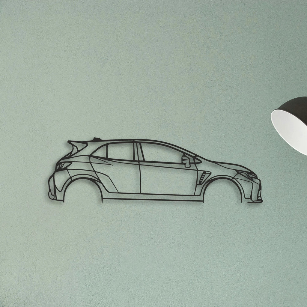 Toyota Corolla GR Classic Silhouette Metal Wall Art - Tinvibe