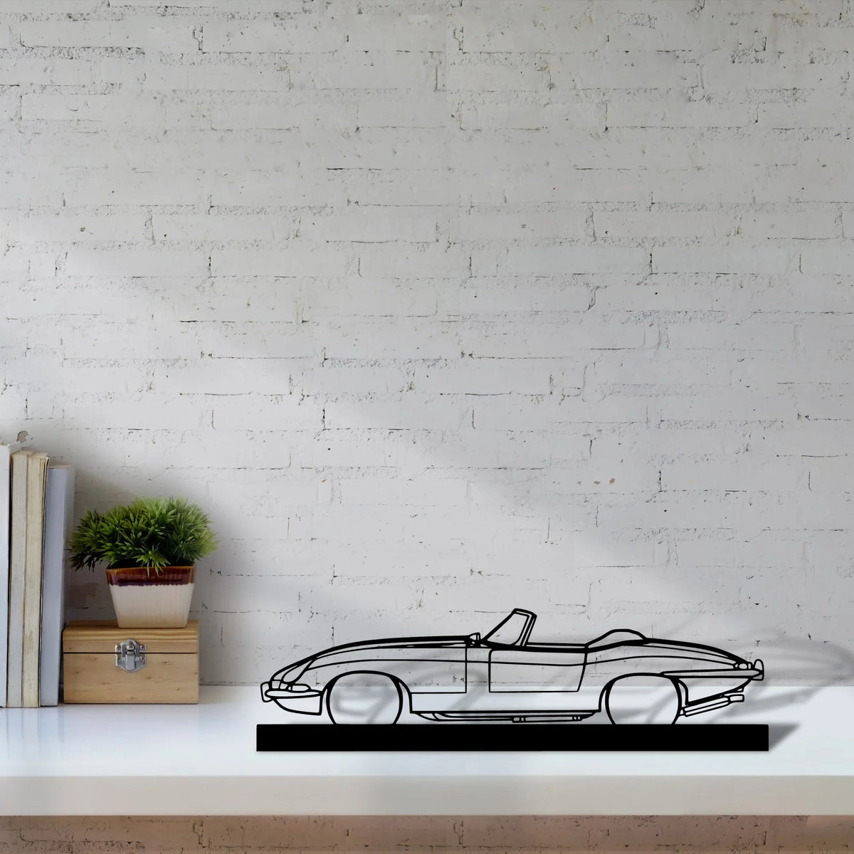 xke-convertible-1967 Silhouette Metal Art Stand - Tinvibe